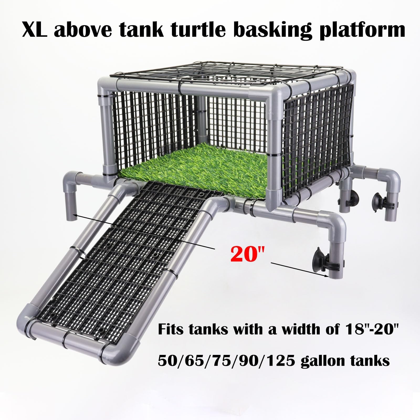 Extra Large Turtle Basking Platform, Heavy-Duty Above Tank Dock & Ramp for Aq…