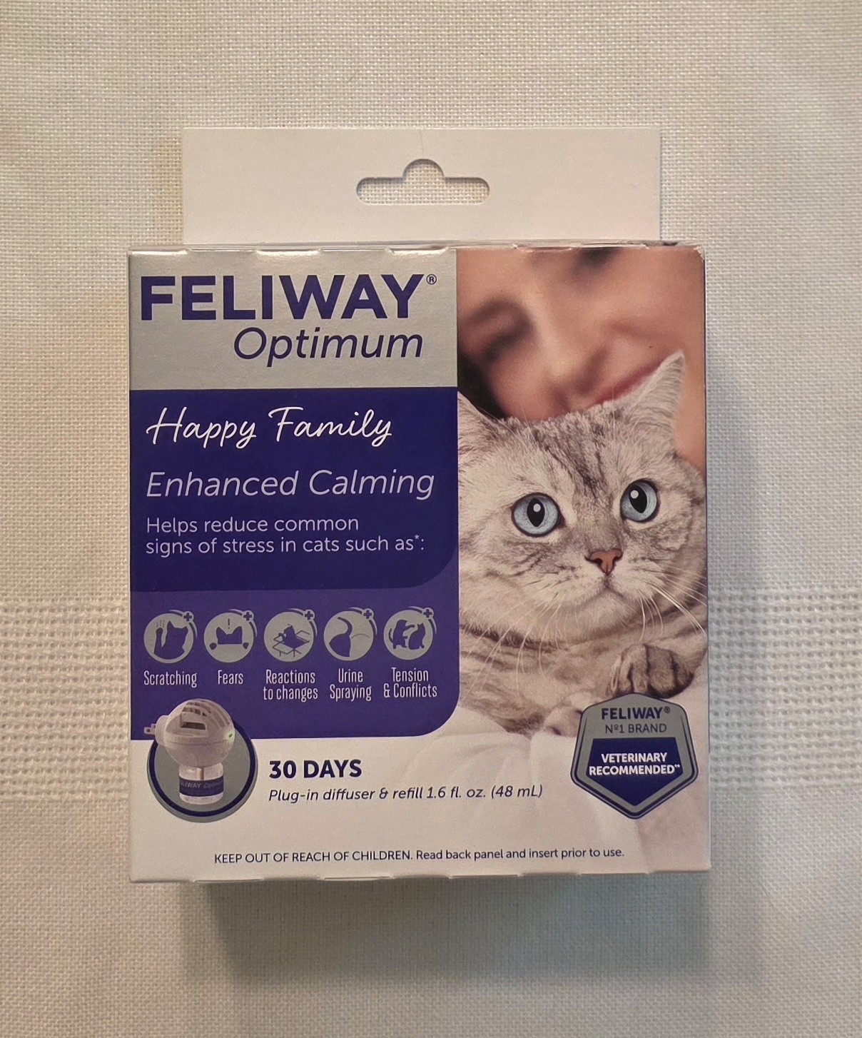 NEW Feliway Optimum Cat Calming Pheromone Diffuser 30 Day Kit Exp 12/26