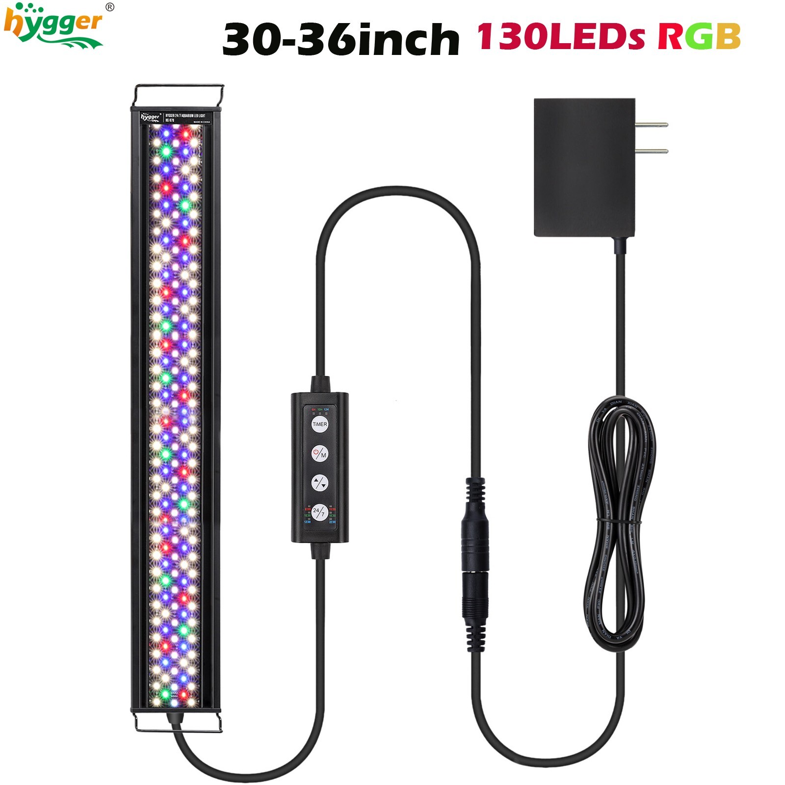 hygger 30-36″ Aquarium LED Light Multi-Color Full Spectrum for Freshwater Plant