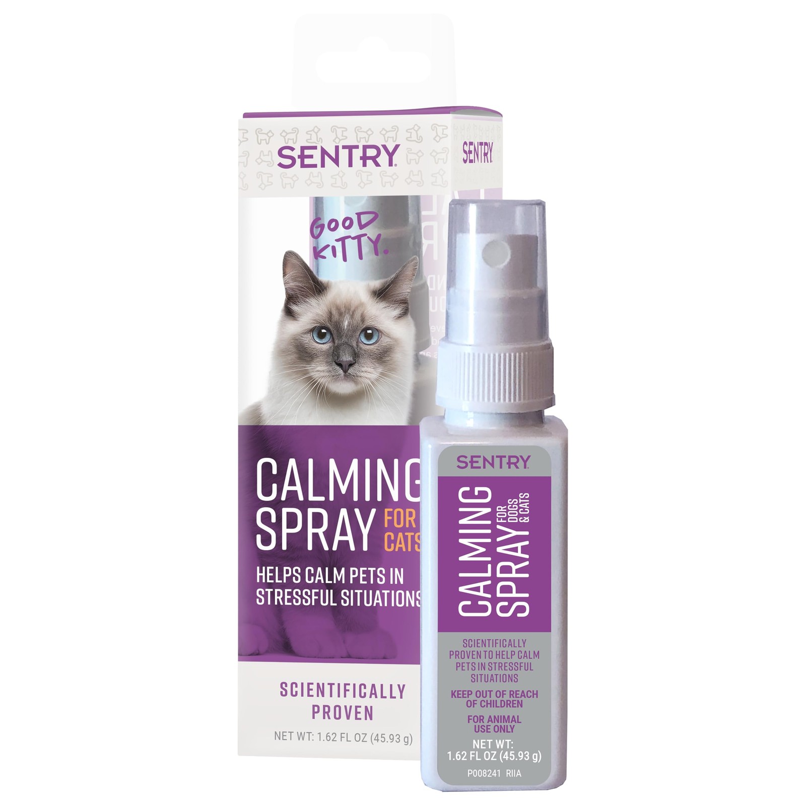 Sentry PET Care Calming Spray for Cats, Uses Pheromones to 1 OZ, Clear