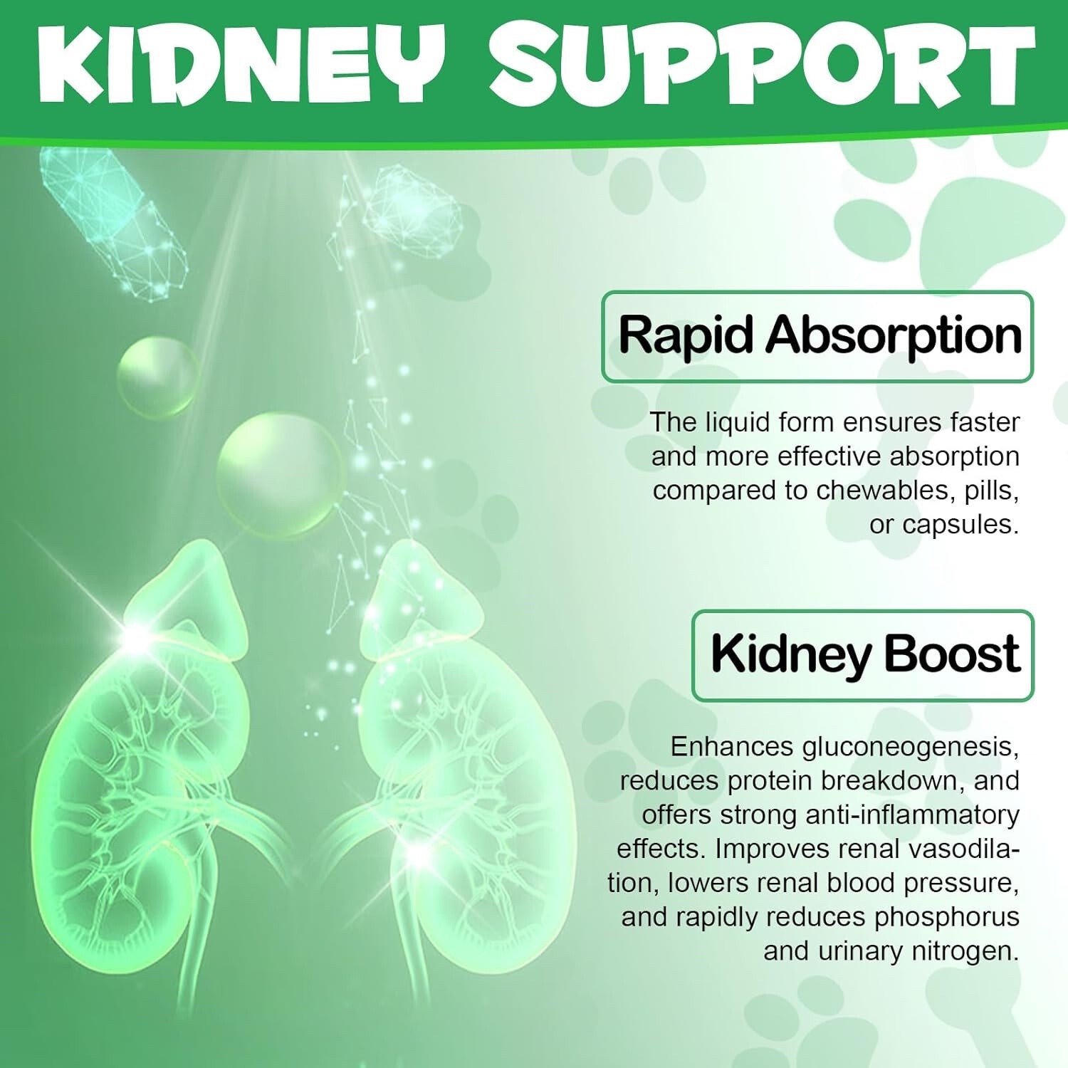 Kidney Support for Dogs, Support Urinate Regularly, Increase Immunity