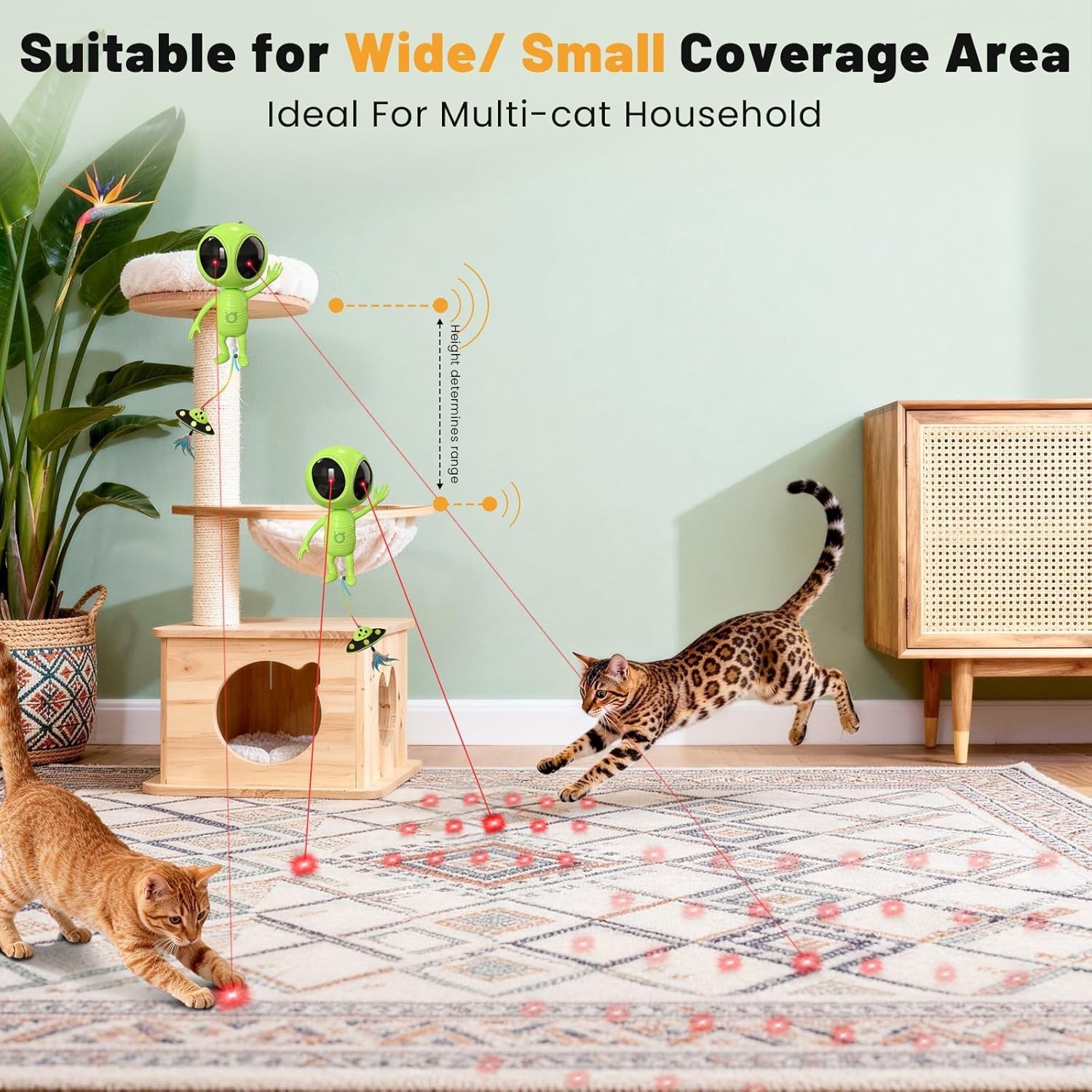Interactive Cat Laser Toy with Dual Laser and Catnip Dangler for Indoor Play