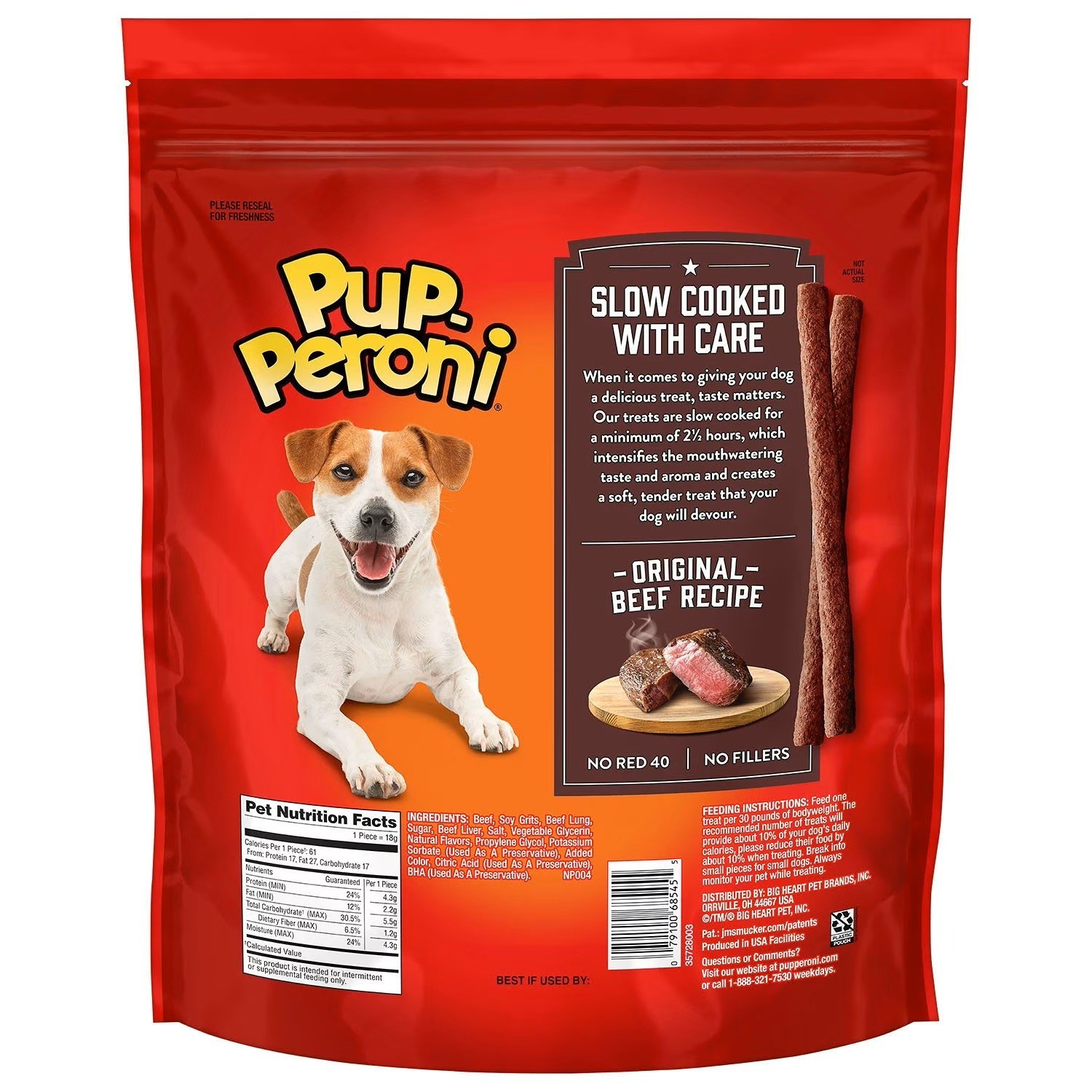 2 PACK Pup-Peroni Dog Snacks, Original Beef Flavor, (46 oz Each) Free Shipping