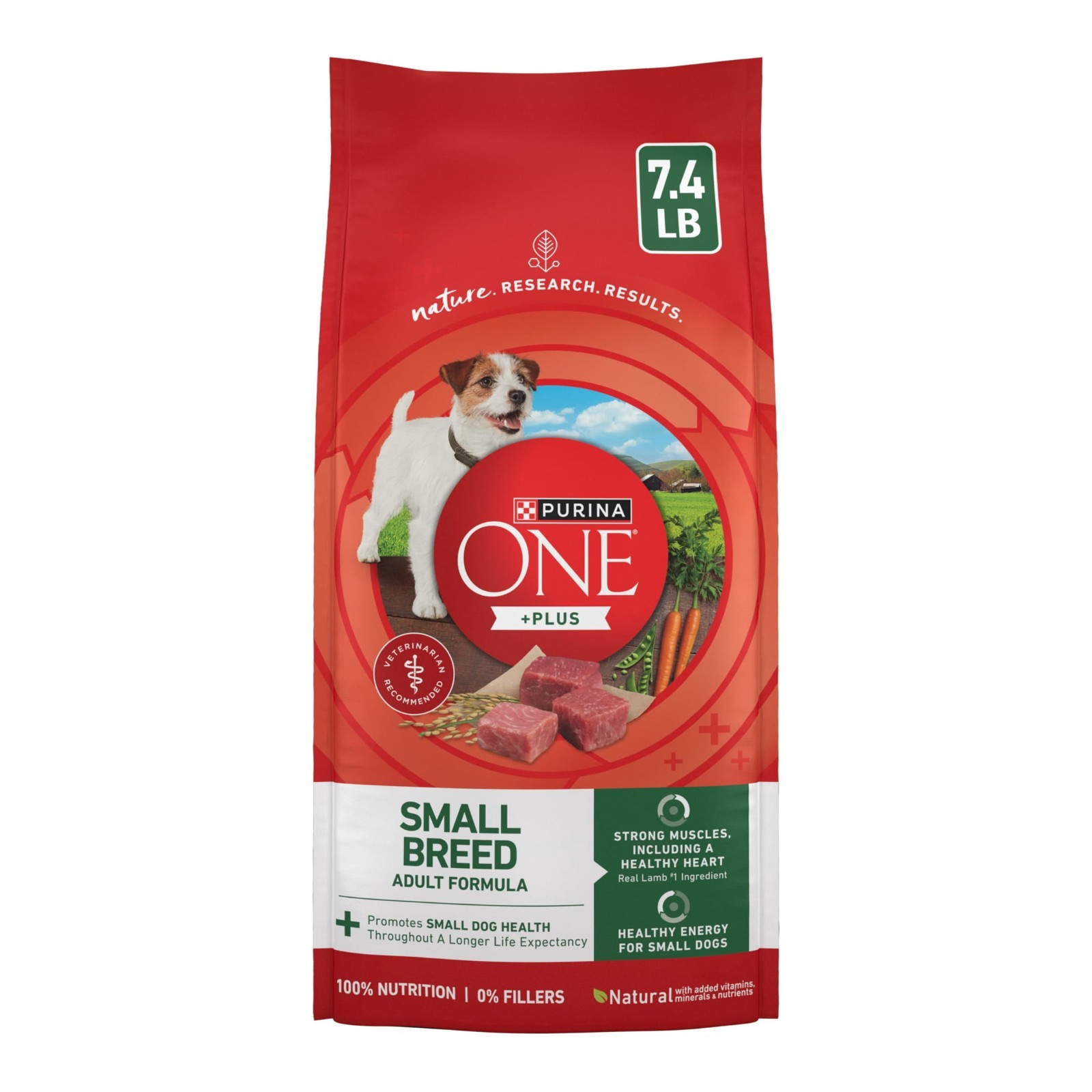2 Pack Purina ONE Small Breed Dog Food Lamb Rice Formula 7.4lb Bag