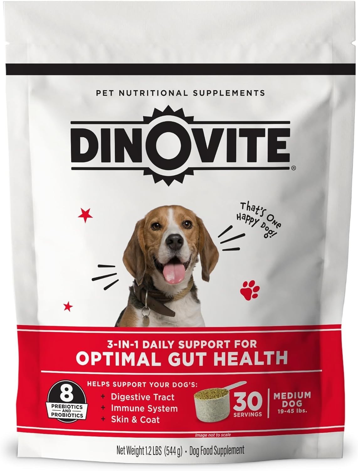 Dinovite Probiotic Supplement Hot Spot Relief for Medium (18-45lbs) Sized Dogs
