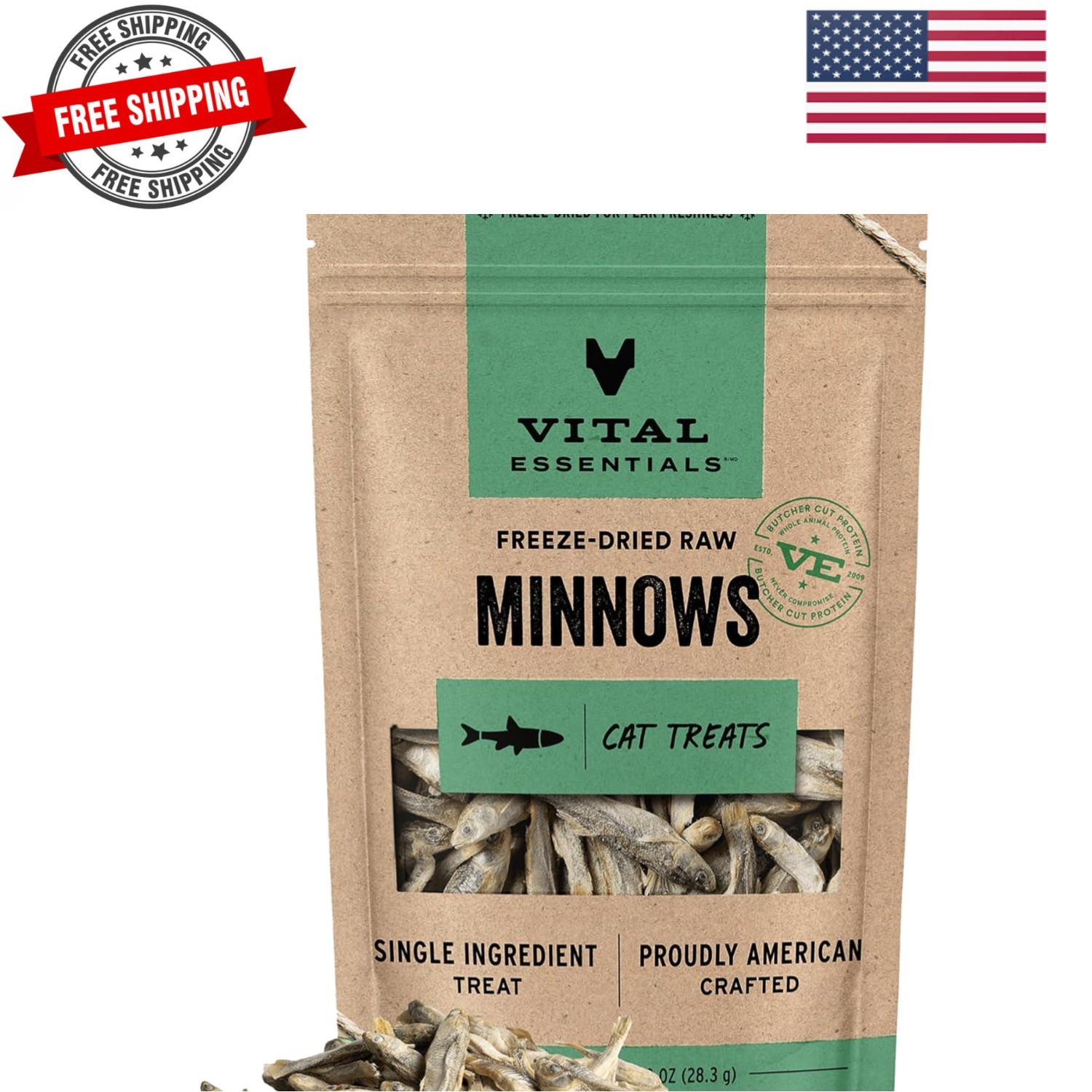 Freeze Dried Minnows Cat Treats | Single Ingredient | Quality | Grain Free, …