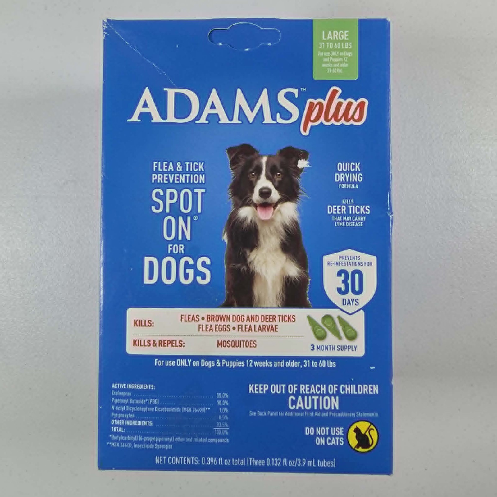 ADAMS PLUS FLEA TICK PREVENTION SPOT ON TREATMENT (4) BOXES 1 YEAR SUPPLY LARGE