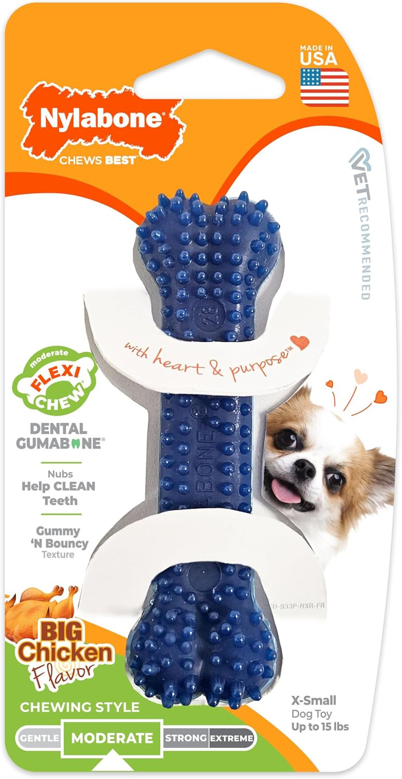 Textured Dental Bone Flexi Chew Toy for Dogs, Dog Toys for Moderate Chewers, …