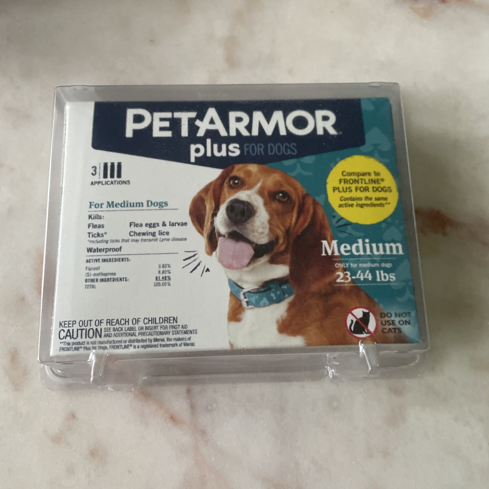 PETARMOR Plus for Dogs 23-44lbs. 3 Applications,New