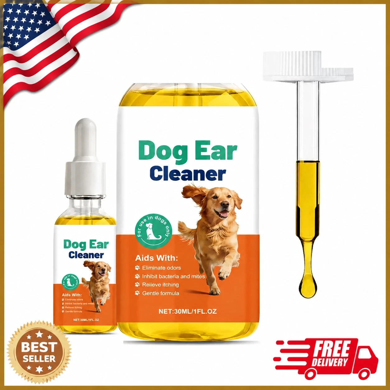 Pup Labs Ear Clear Natural Dog Ear Cleaner for Dogs Ear Wax Cleaning 4oz NEW