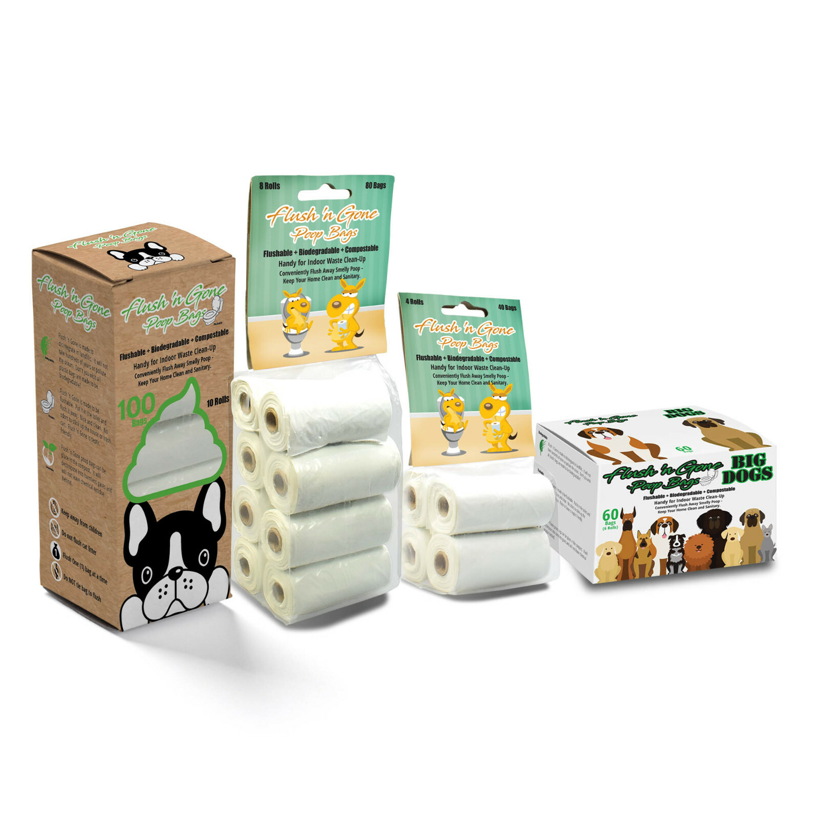 Flush ‘n Gone Poop Bag – Biodegradable, Compostable, Flushable!