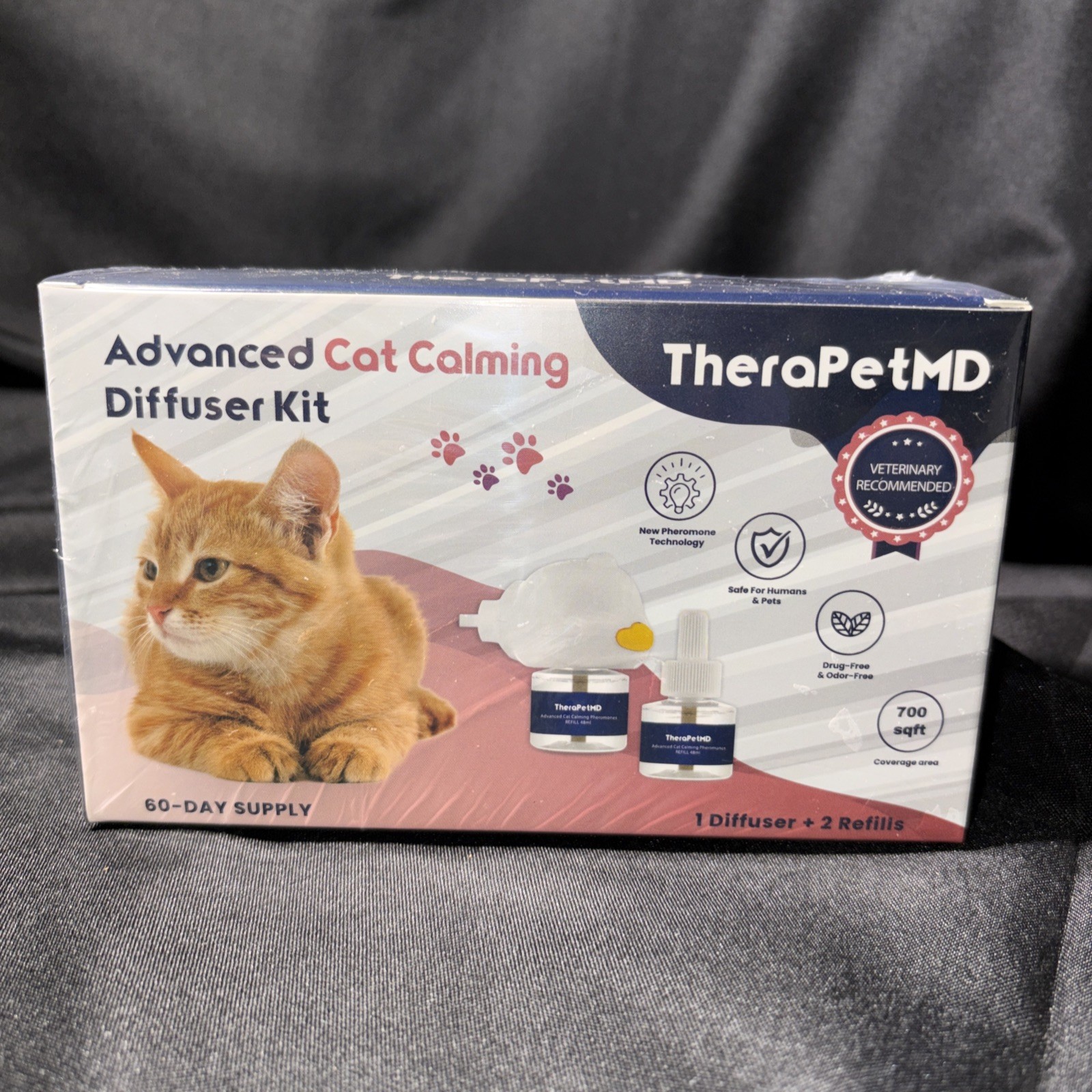TheraPetMD Advanced Cat Calming Diffuser Kit 60 Day Supply 1 Diffuser 2 Refills