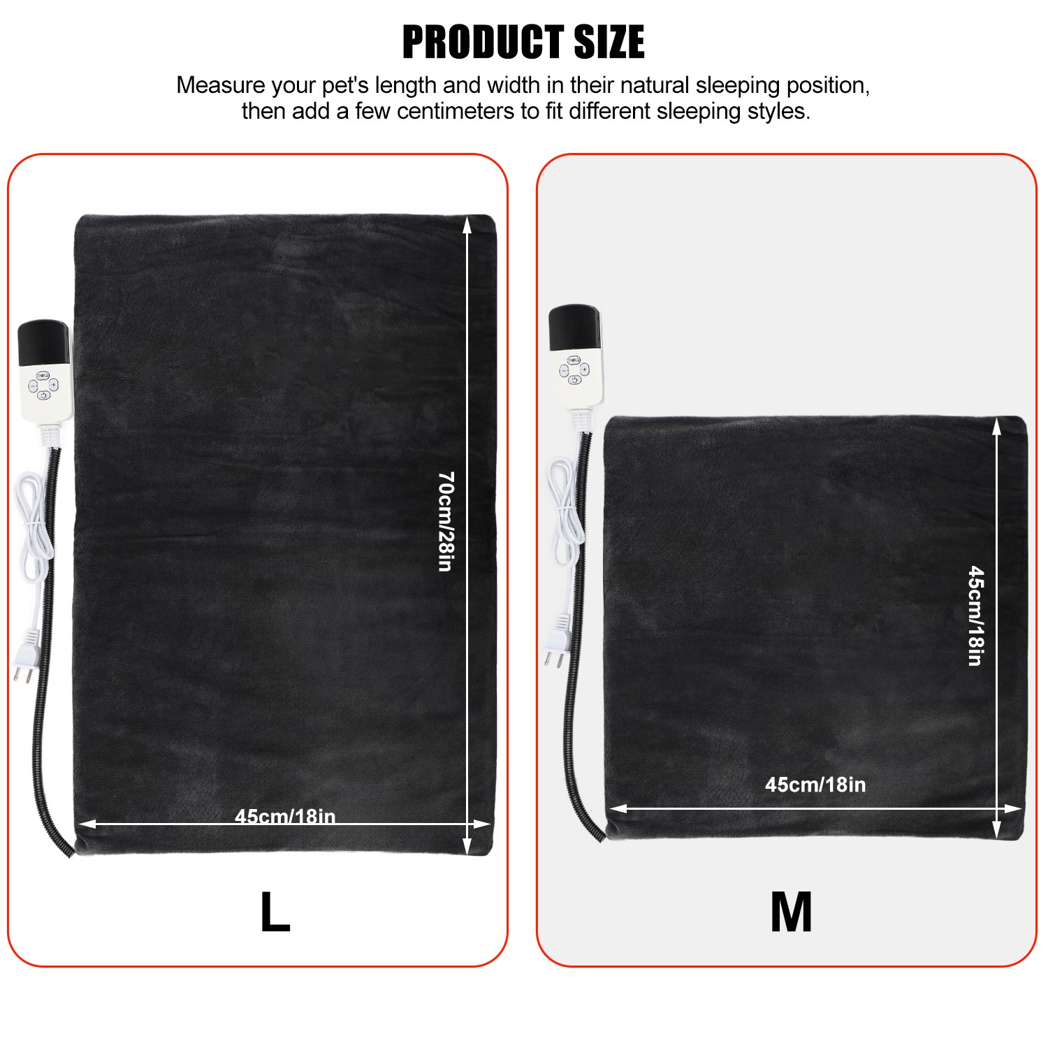 Pet Electric Heating Pad Waterproof For Dog Cat w/ Chew Resistant Cord 9 Level