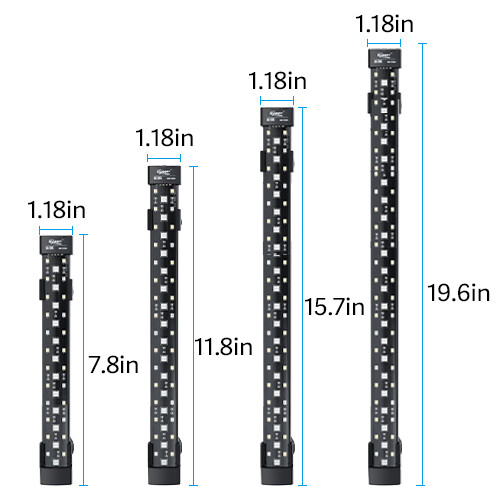 hygger Submersible Aquarium LED Light Underwater 12 15.9 19.9 23.4 27.4inch