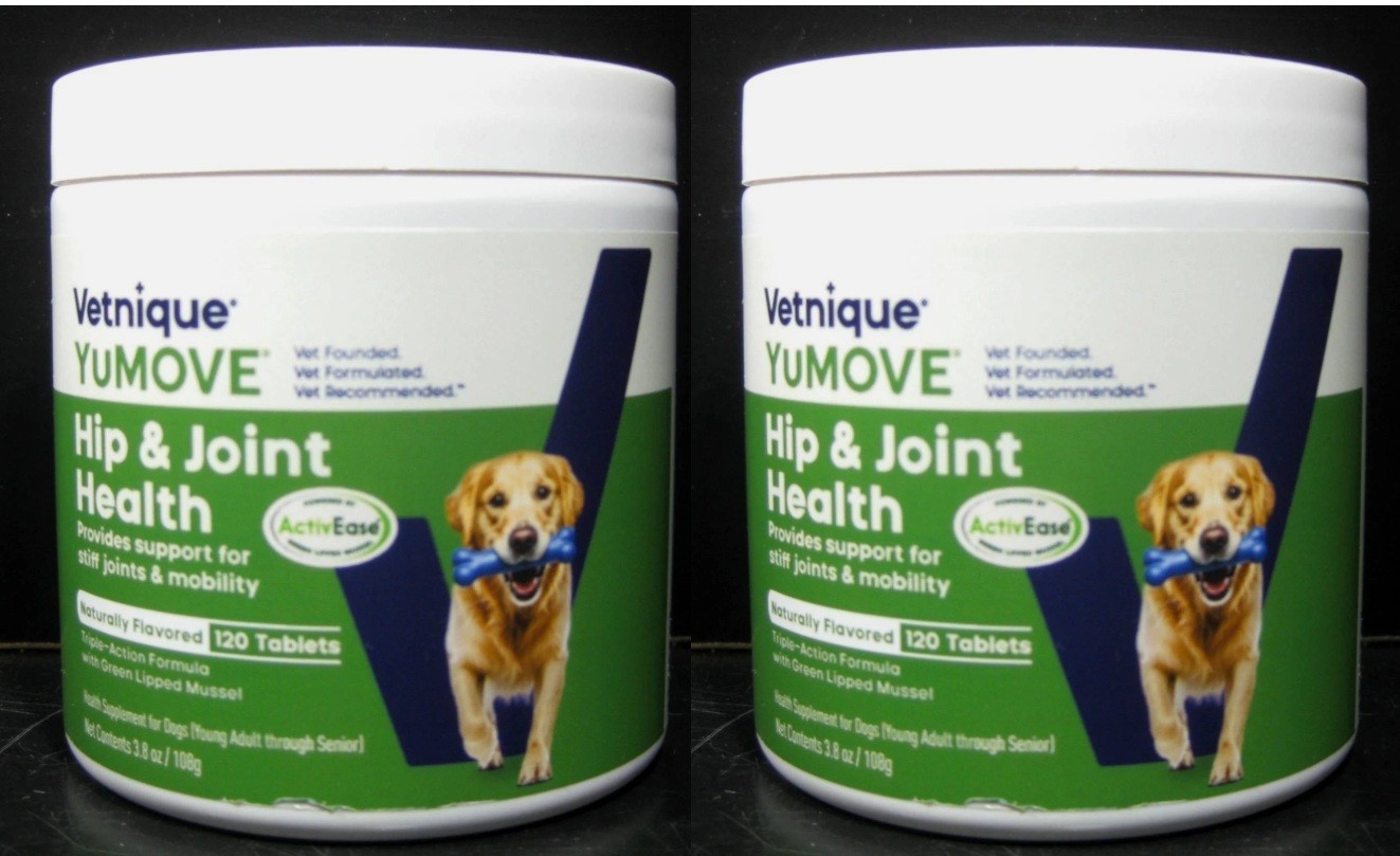 YuMOVE Joint Care Adult Dogs 120 Tabs ActiveEase x 2 Bottles (240 Tab) EX 7/2027