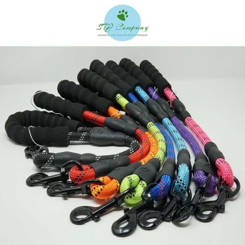 Short Training Leash Dogs – 18” Rock Climbing Rope with Swivel Metal Snap Bolt