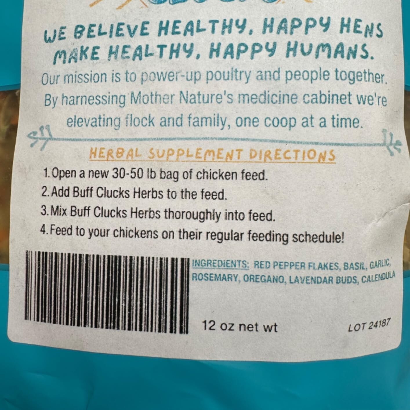 5LB Buff Clucks Herb Supplement Backyard Chickens Chicken,Poultry Feed Botanical