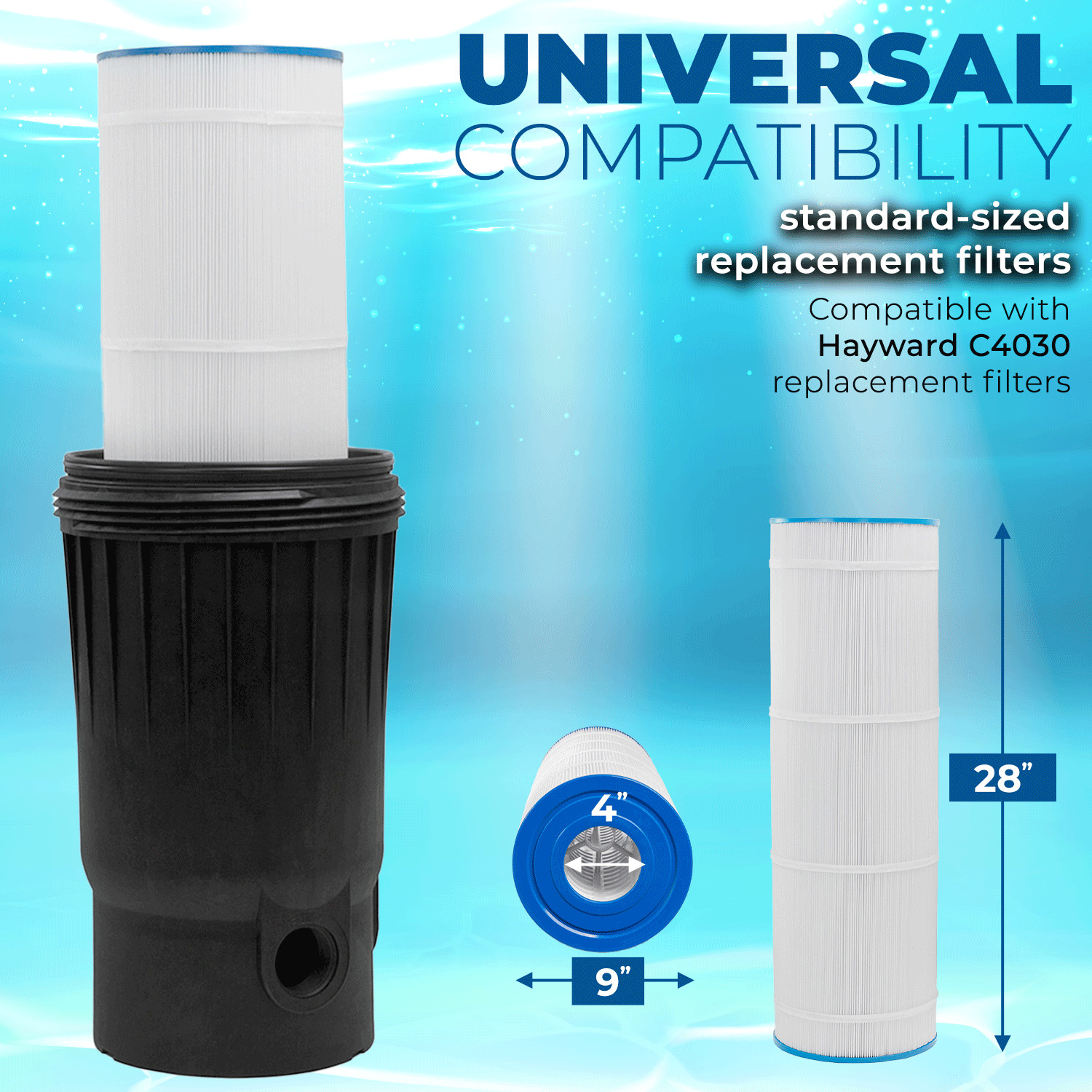 XtremepowerUS 200 sq. ft. In-Ground Easy Clean Pool Cartridge Filter with Tank