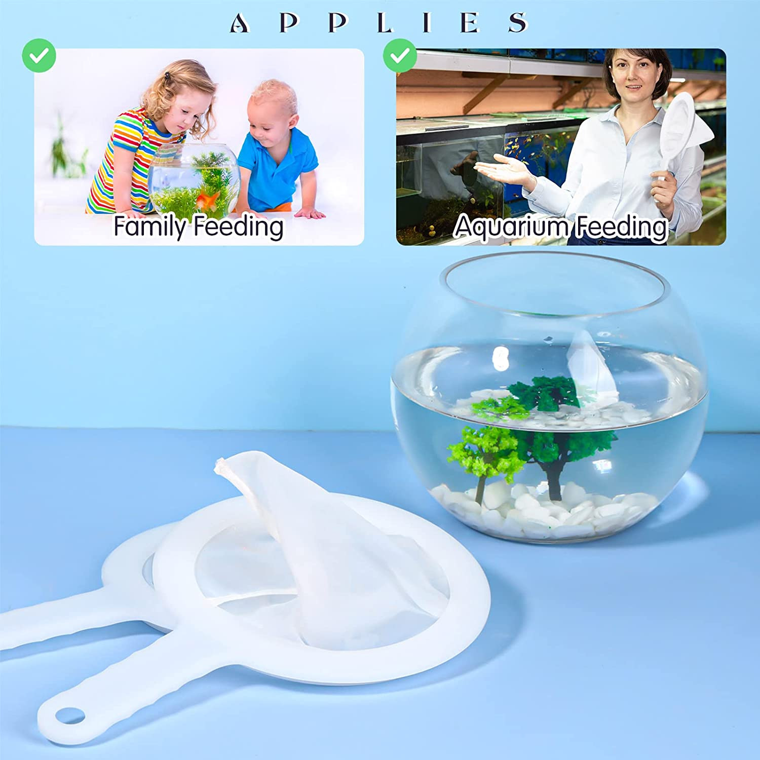 2 Pcs Baby Brine Shrimp Net Sieve Fish Net Aquarium 80 Mesh 200 Mesh Sieve for F