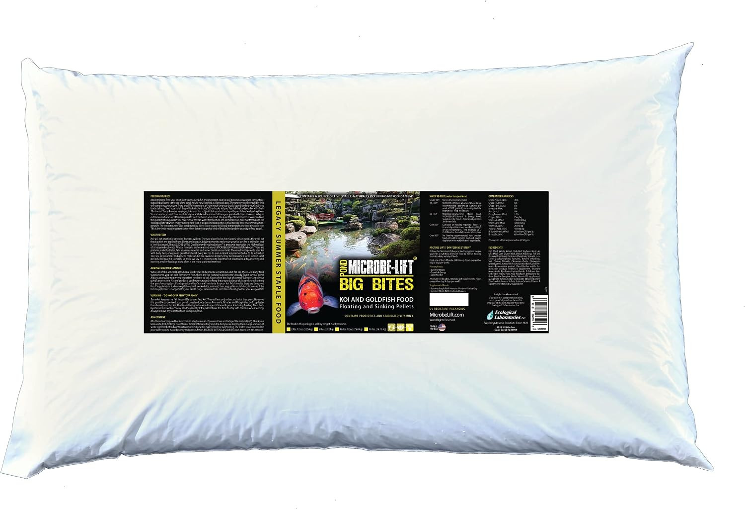 MICROBE-LIFT MLLBBBAG Big Bites Fish Food Pellets for Ponds, Water Gardens, and