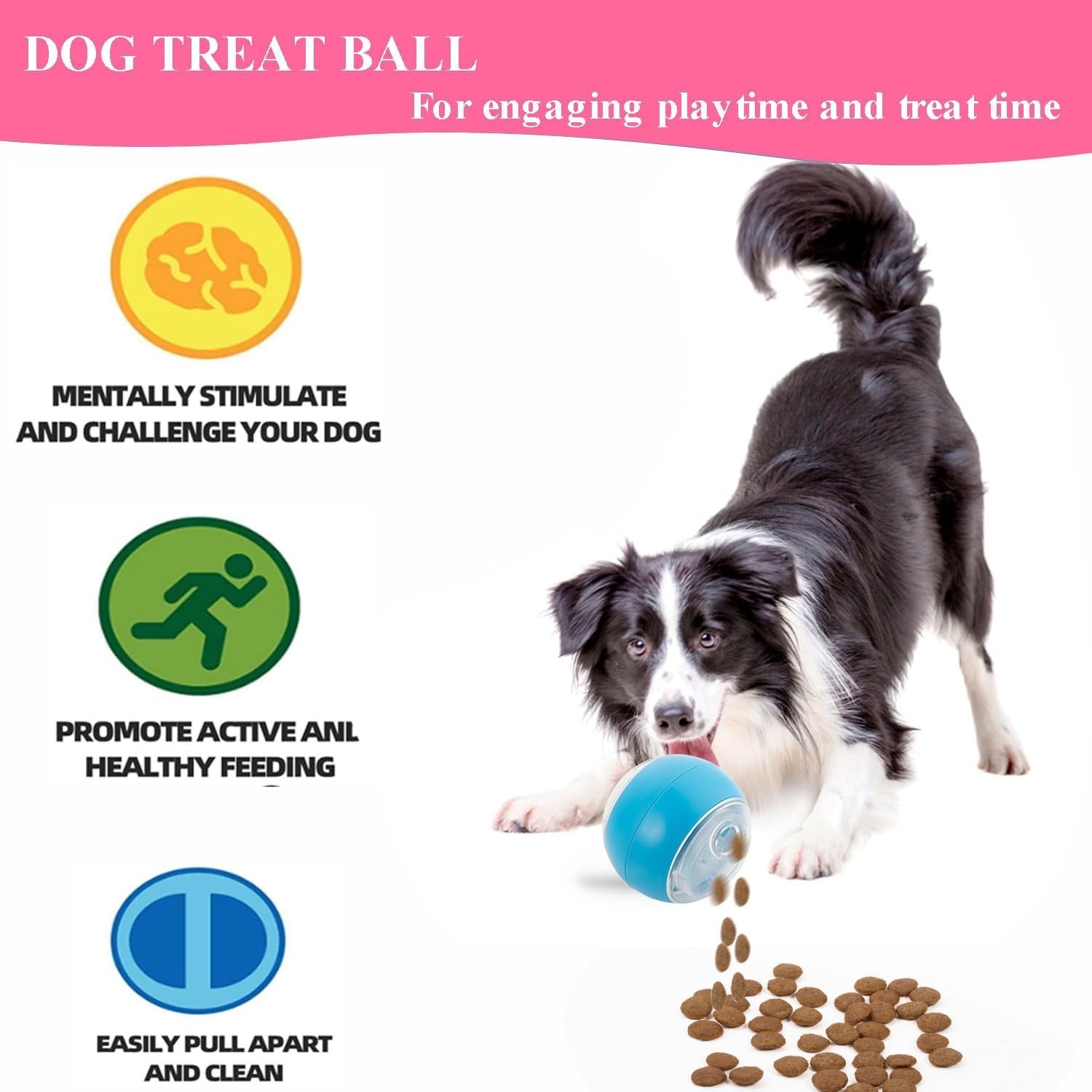 Interactive Dog Toy Ball – Auto Rolling with Remote Control, Treat Dispensenser